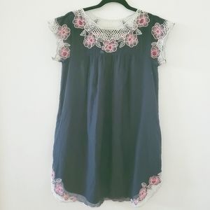 Tibi Mexican Embroidered Cotton Dress
